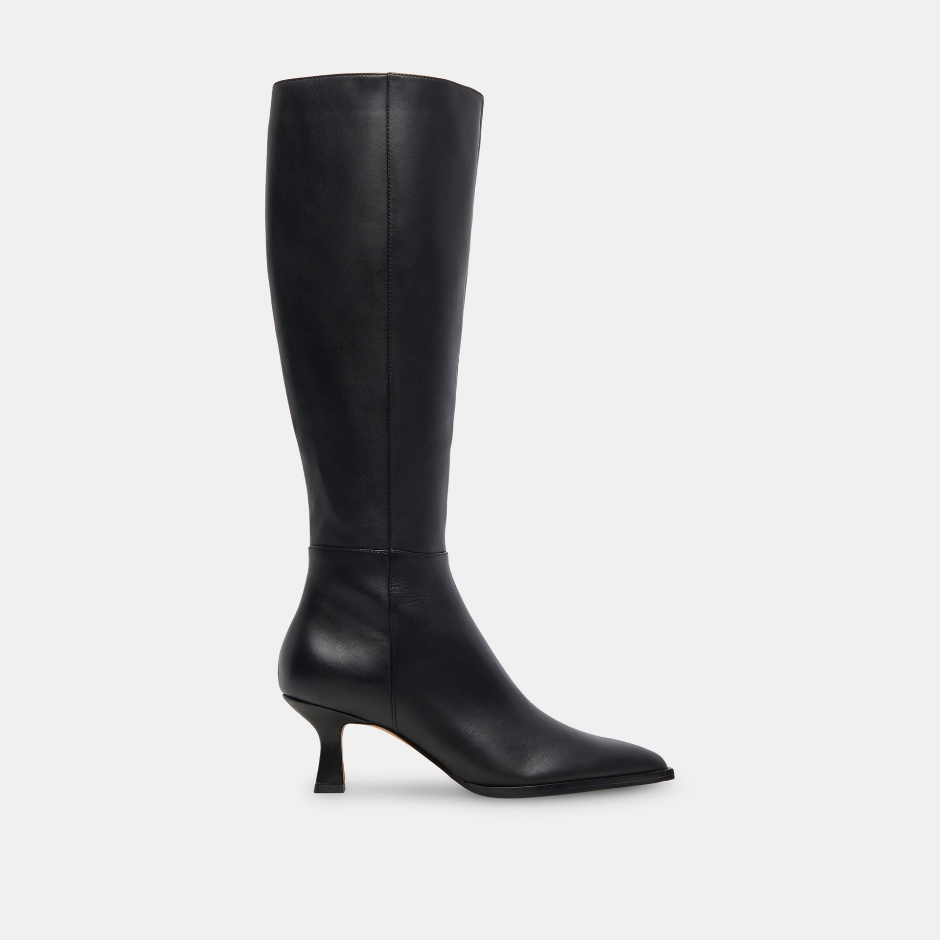 Auggie Wide Calf Boots Black Leather
