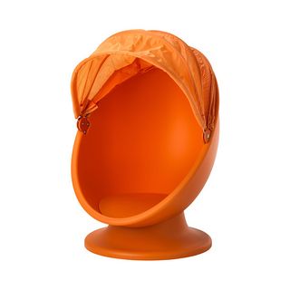 Lomsk Swivel Armchair in the shape of an egg with a canopy