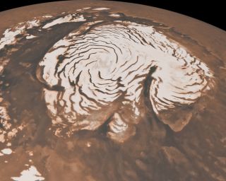 The northern ice cap of Mars.