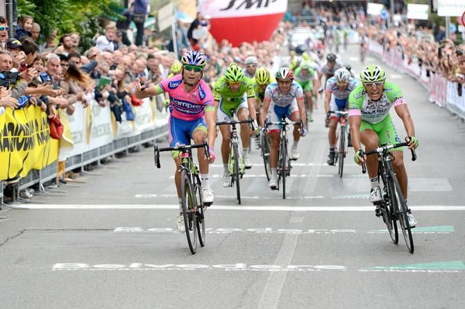 Diego Ulissi (Lampre-Merida) beat out Andrea Pasqualon (Bardiani) in Coppa Sabatini