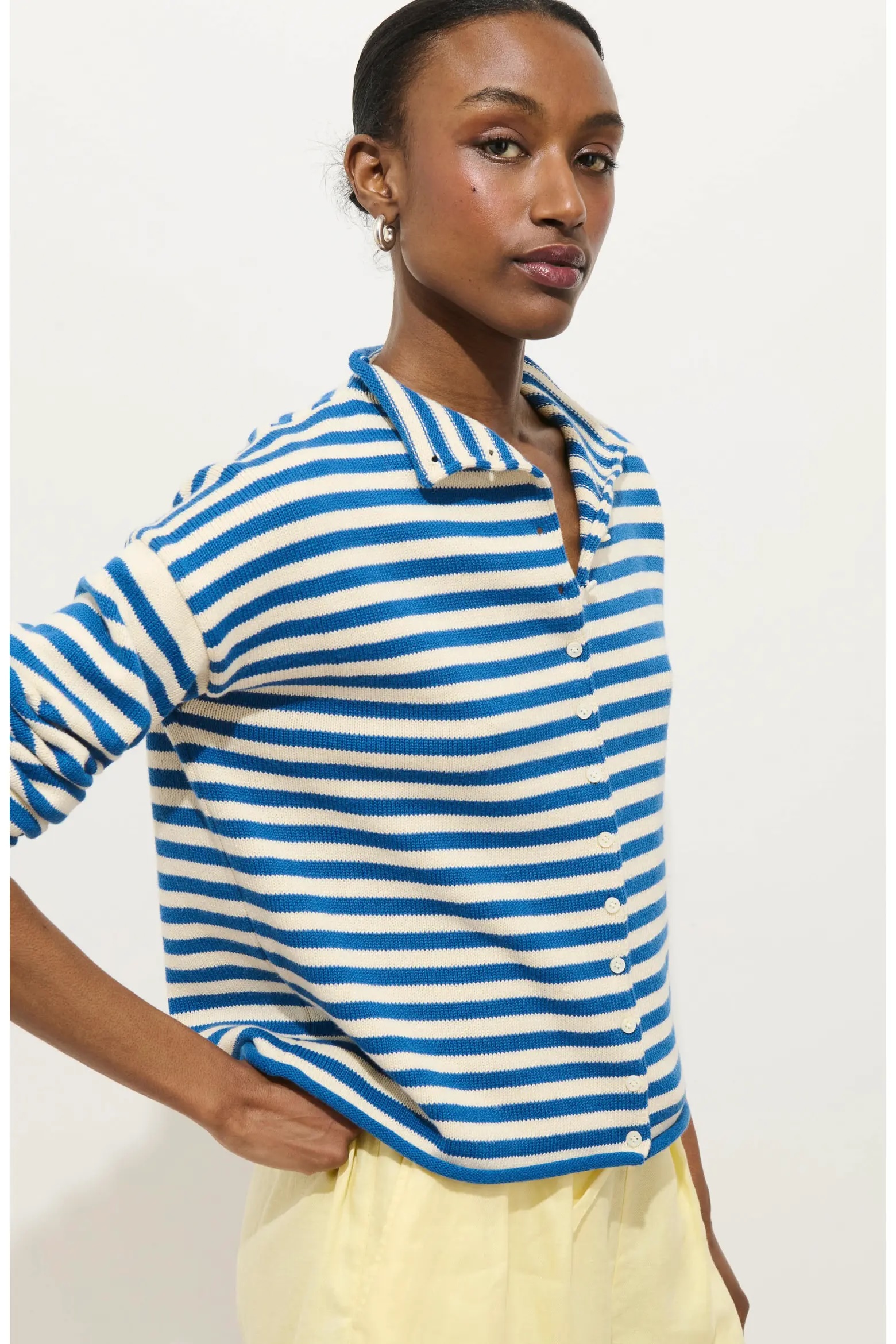 Alex Mill, Taylor Stripe Cotton &amp;amp; Cashmere Cardigan