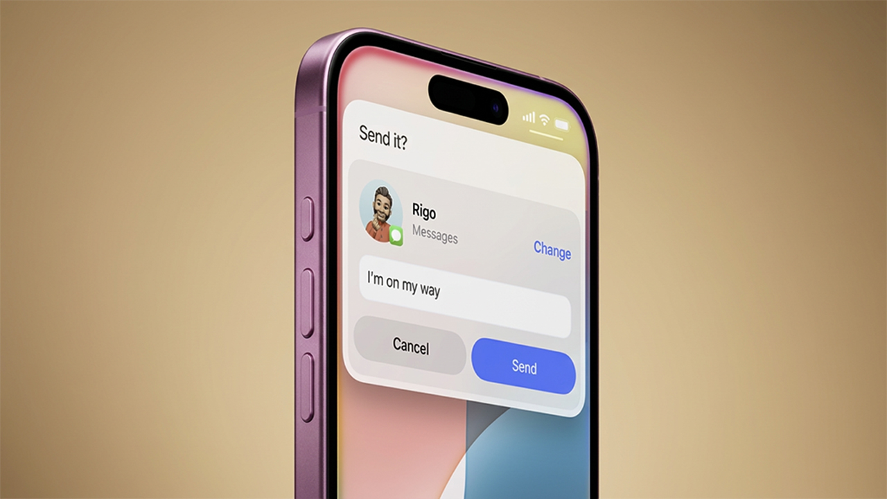 IPhone 17 in pink with Siri running on the screen