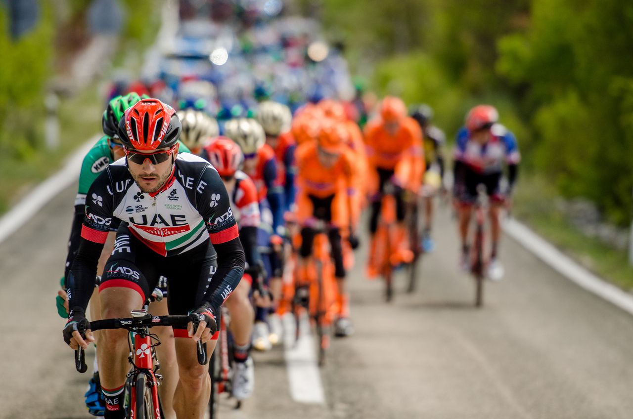 The front of the peloton in the third stage of the Tour of Croatia
