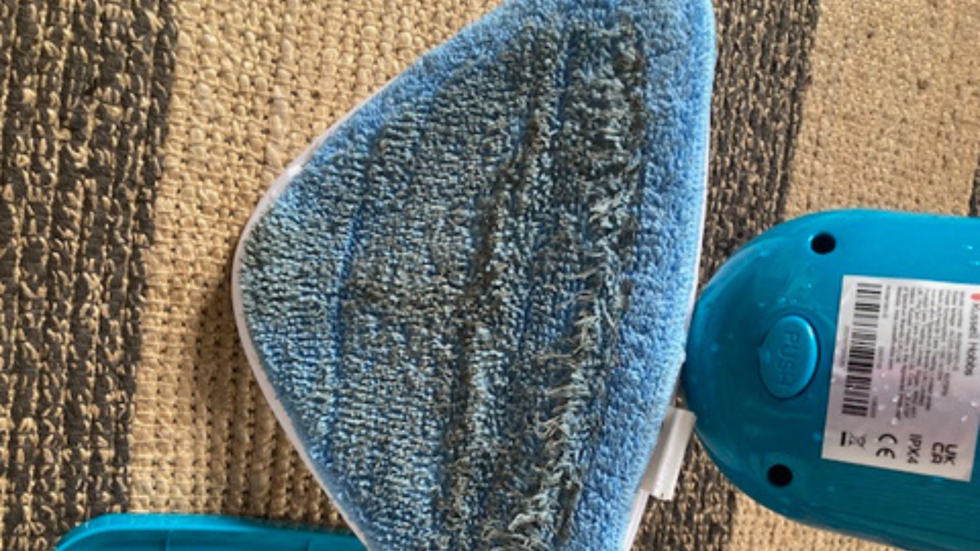 Testing the Russell Hobbs Steam and Clean Lightweight Steam Mop in Linda's home