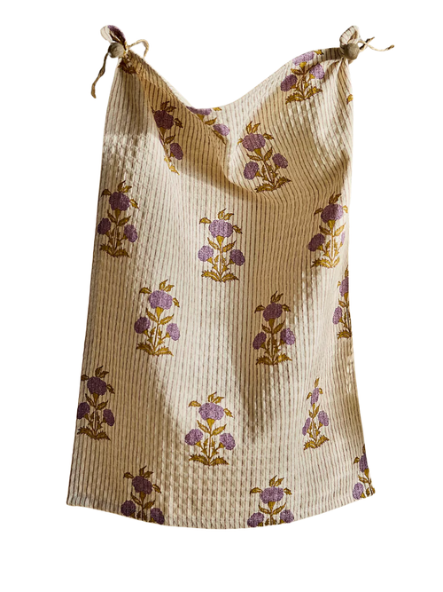 Floral Stripe Cotton Hand Towel