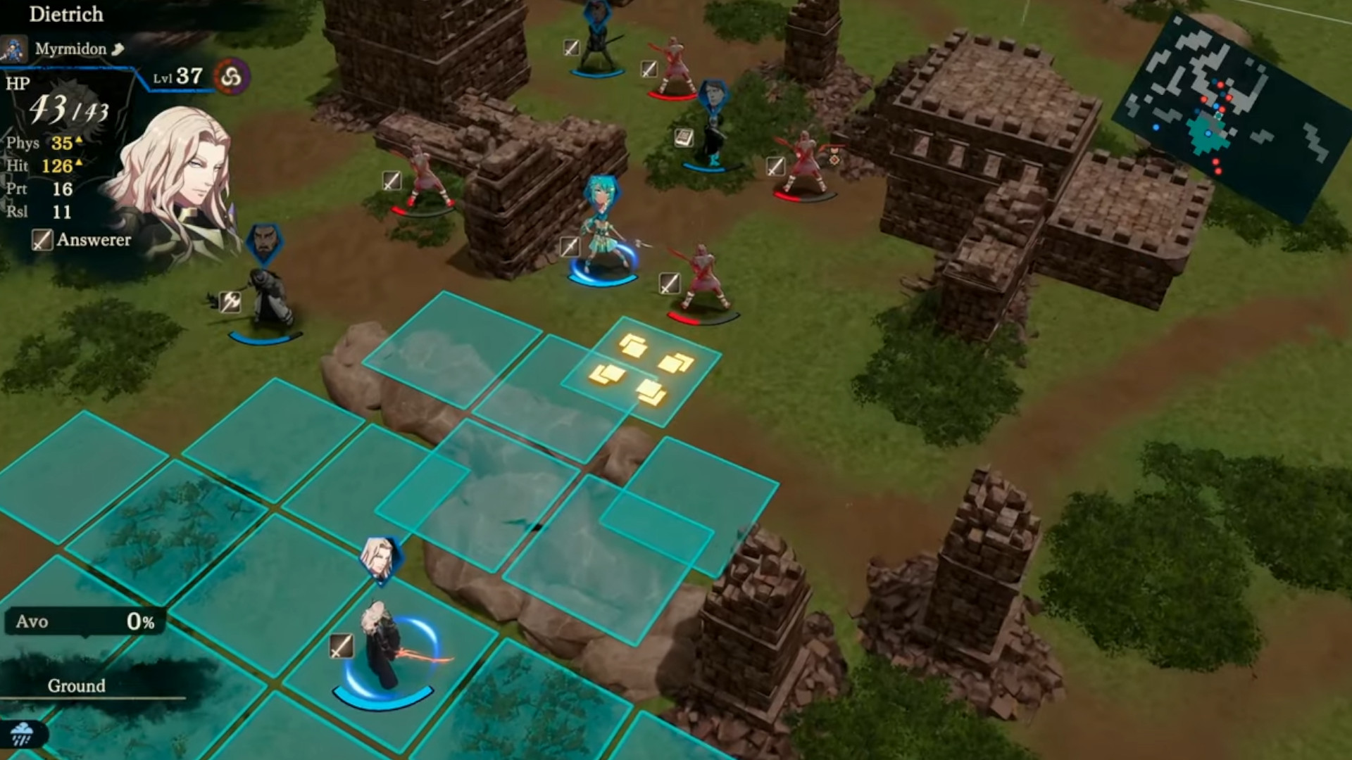 A screenshot of the gameplay of Fire Emblem: Fortune&#039;s Weave