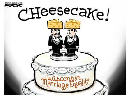 Editorial cartoon Wisconsin marriage equality