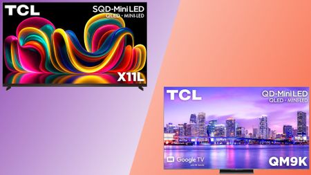 The TCL X11L SQD Mini-LED TV side by side with the TCL QM9K Mini-LED TV
