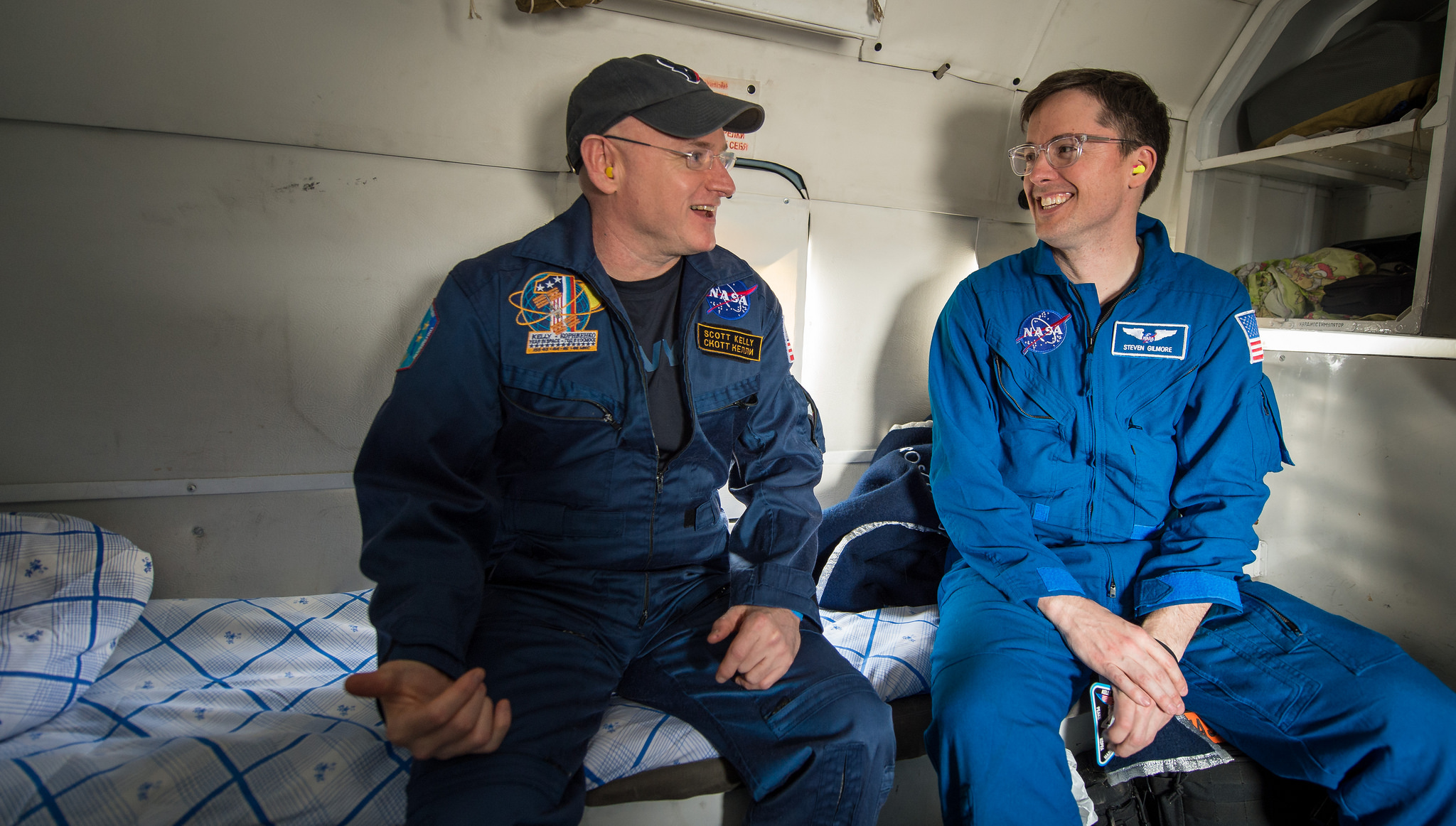 Scott Kelly and Steve Gilmore After Landing