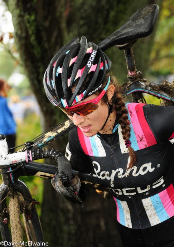 Julie Krasniak (Rapha Focus) found herself further back than she had hoped
