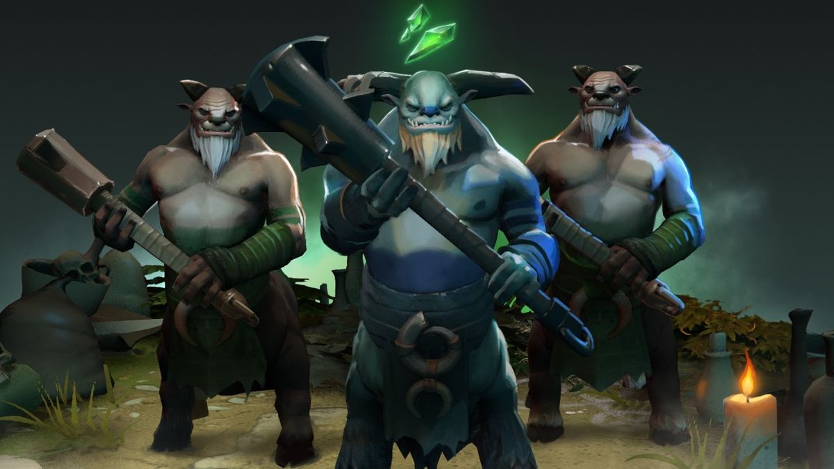 Three monsters holding clubs in Dota 2.