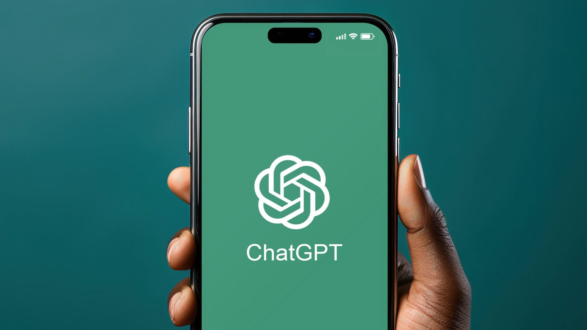 Smartphone with ChatGPT logo on the display