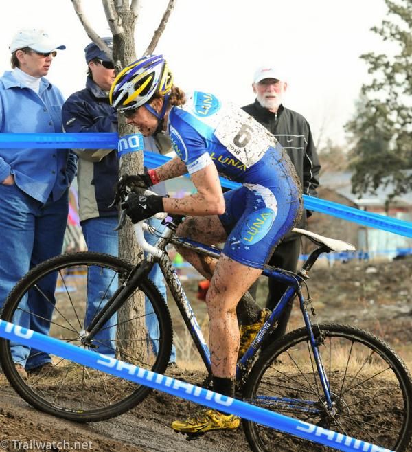 Georgia Gould (Luna Pro Team) made riding the steep "run-up" look easy.