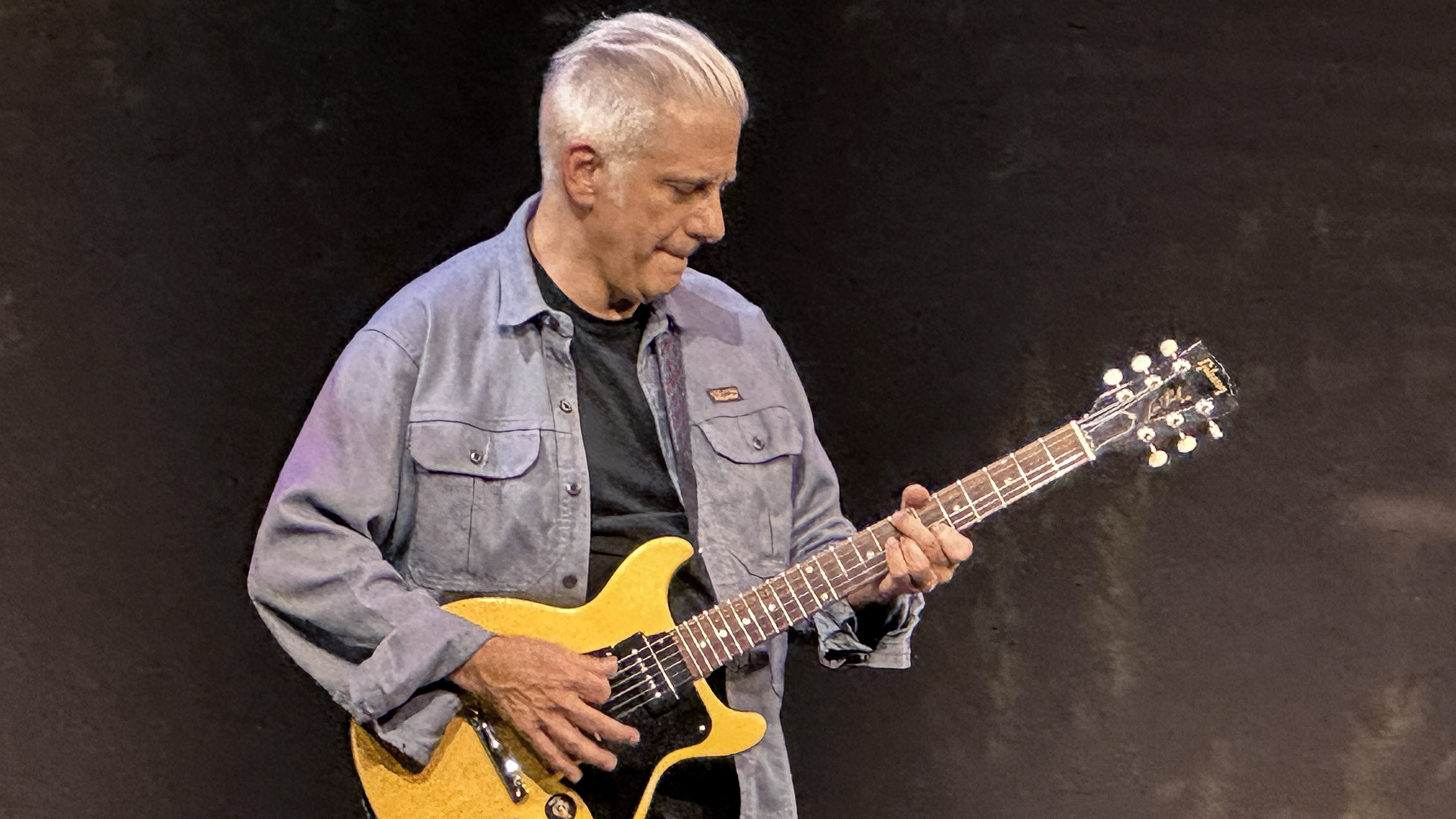 Rick Beato plays a Gibson Les Paul Jr. at his Guitar Player Presents event at the Presidio Theatre, in San Francisco, September 25, 2025.