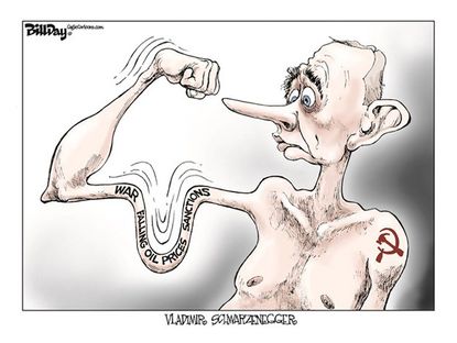 Political cartoon Putin Russia oil prices