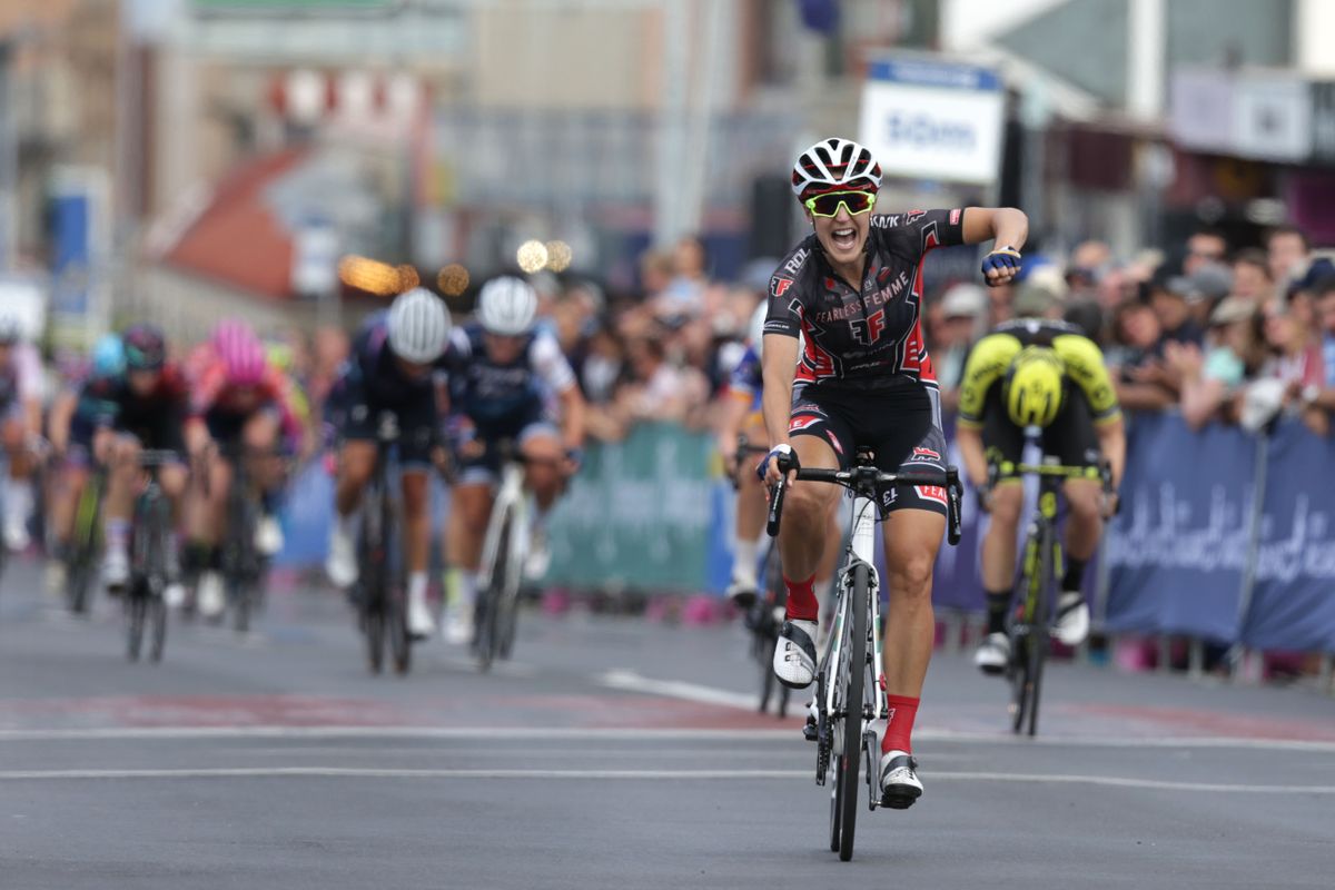 Rebecca Wiasak won the criterium title for the second year running