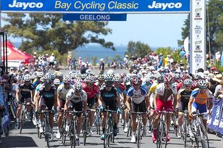 They're off on stage one of the 2011 Jayco Bay Classic Cycling Series
