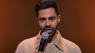 Hasan Minhaj talking to the camera in his stand-up special The King's Jester.