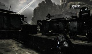 A scene from the upcoming Microsoft title Gears of War for Xbox 360.