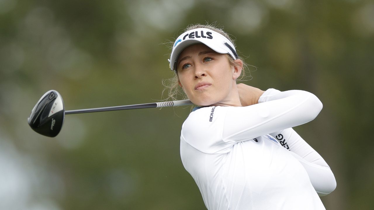 Nelly Korda follow through following drive