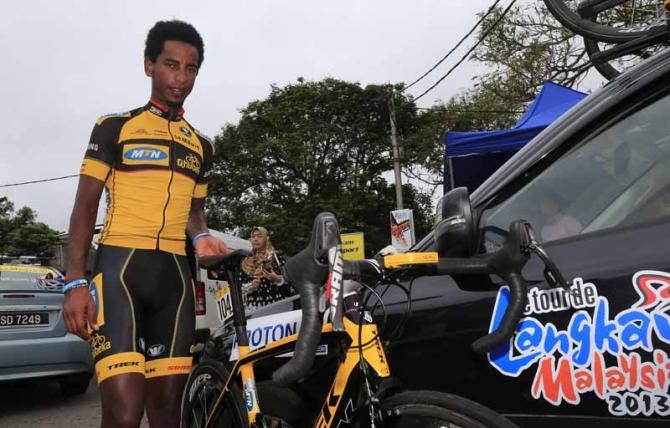 Meron Russom (MTN - Qhubeka) at the start