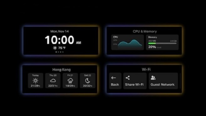 A picture showing the different bottom screen menus on the TP-Link Archer BE900