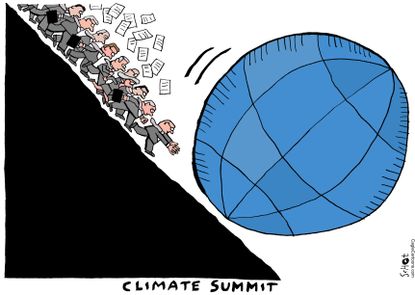 Political cartoon world climate summit global warming climate change