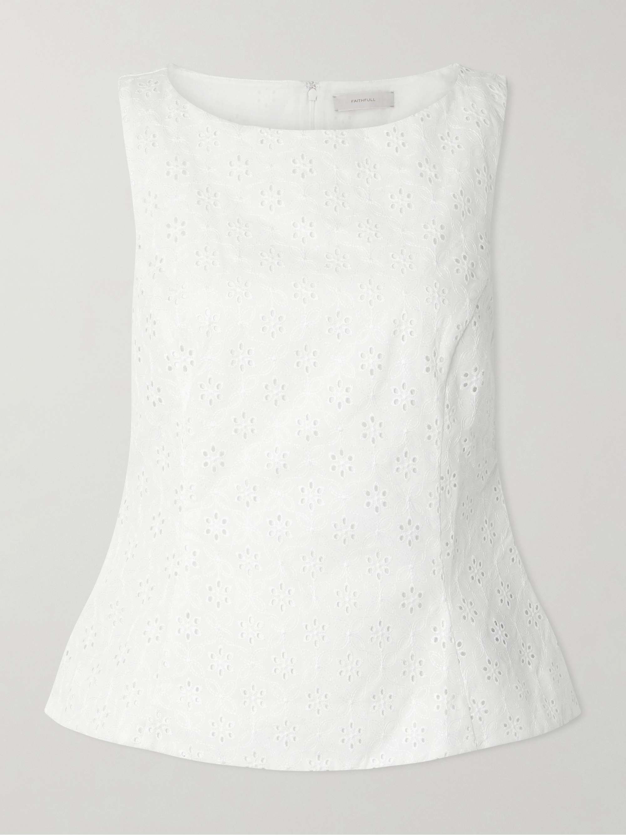 Olivia Broderie Anglaise Peplum Top