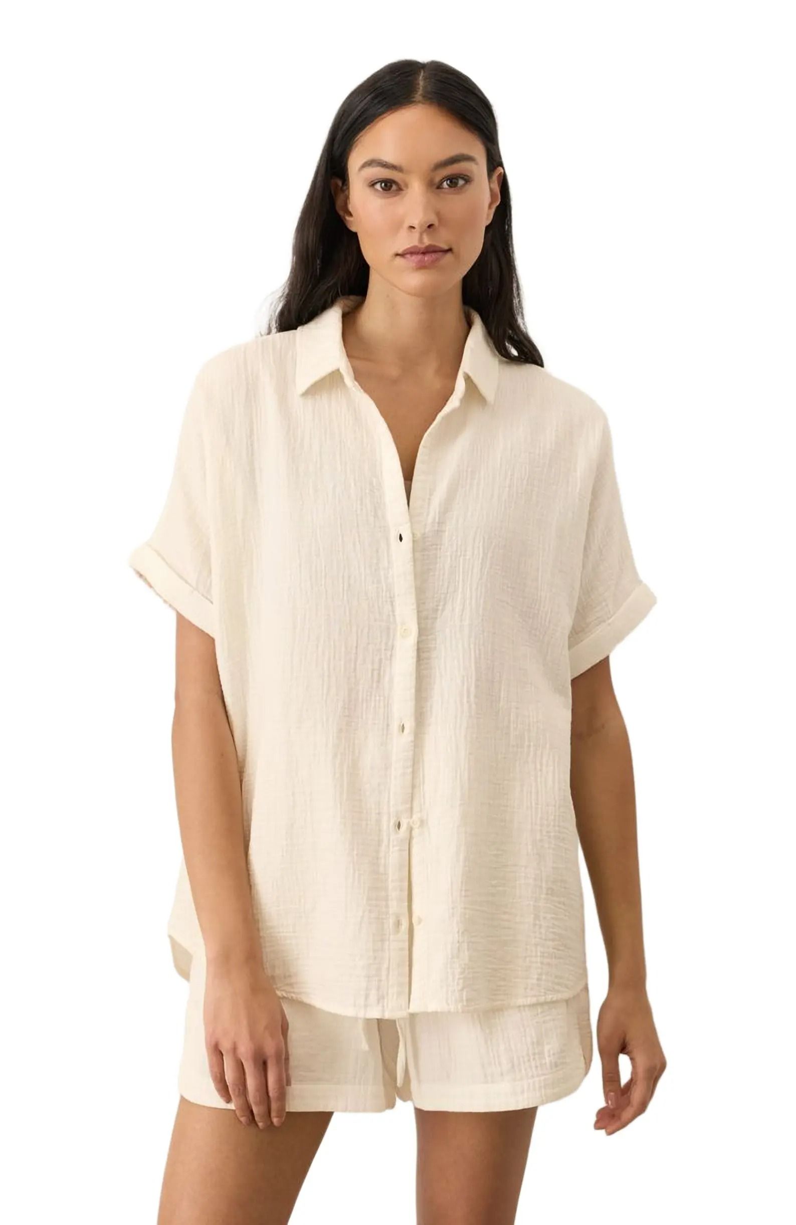 Pact, Organic Cotton Coastal Double Gauze Relaxed Shirt
