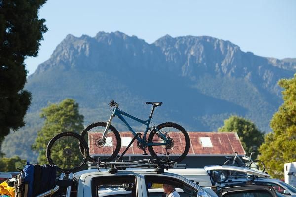 Mt Murchison towers above Tullah where Wildsiders today embarked on one of the hottest rides in the race's history.