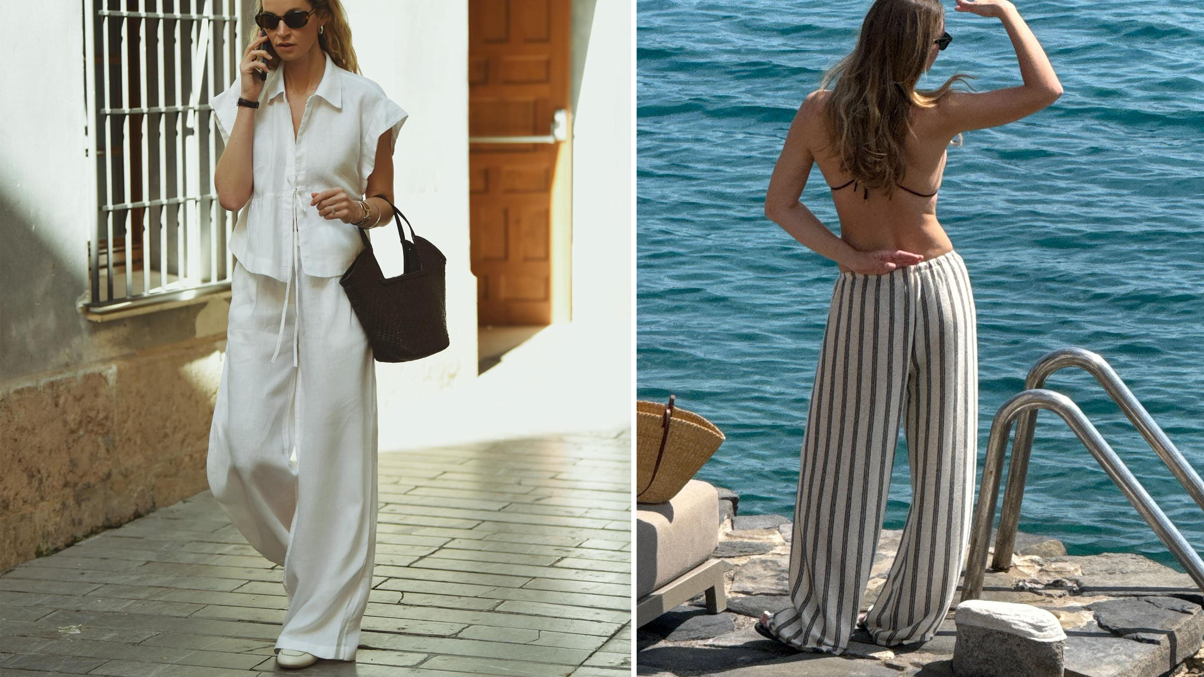 Women in summer linen pants outfits