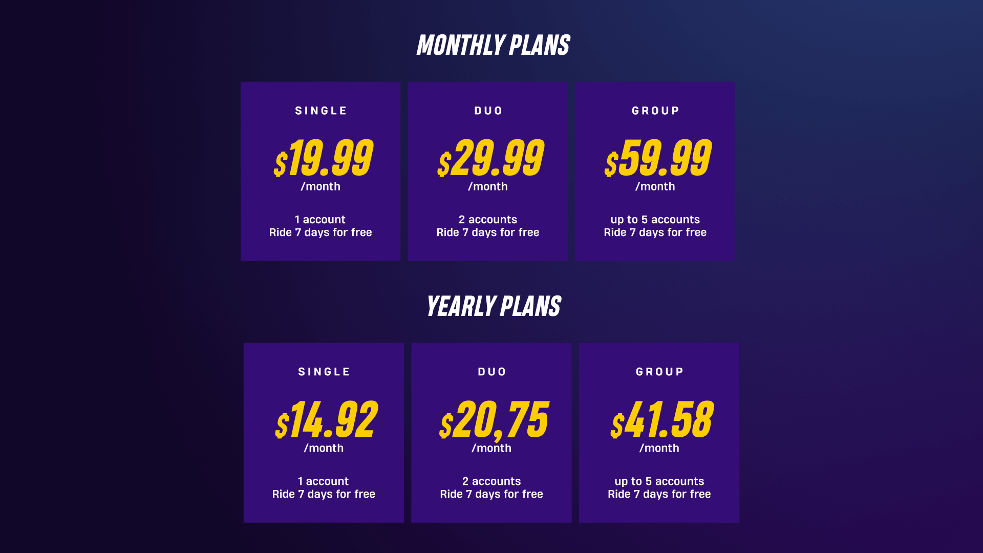 Rouvy price increases for the USA