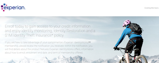 Website screenshot for Experian IdentityWorks