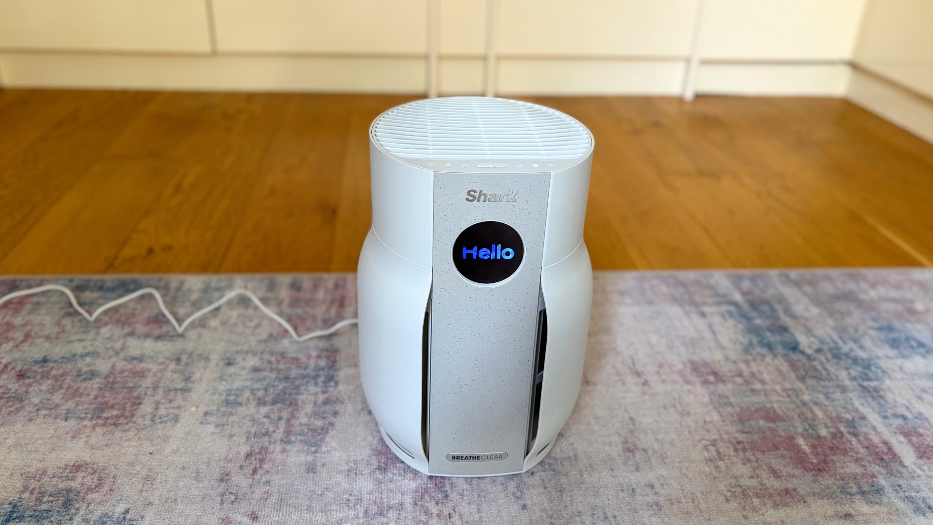 Testing the Shark BreatheClear with NeverChange6 Air Purifier by showing the set-up screen