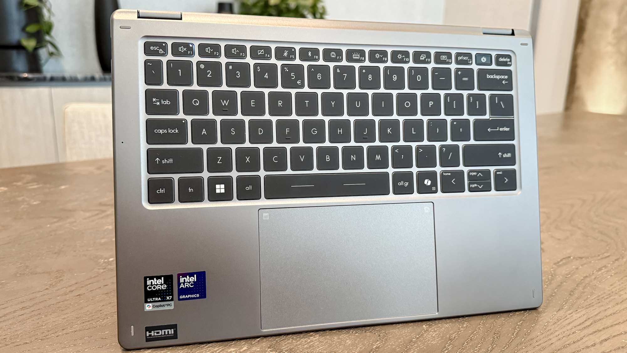 MSI Prestige 14 Flip AI+ keyboard deck