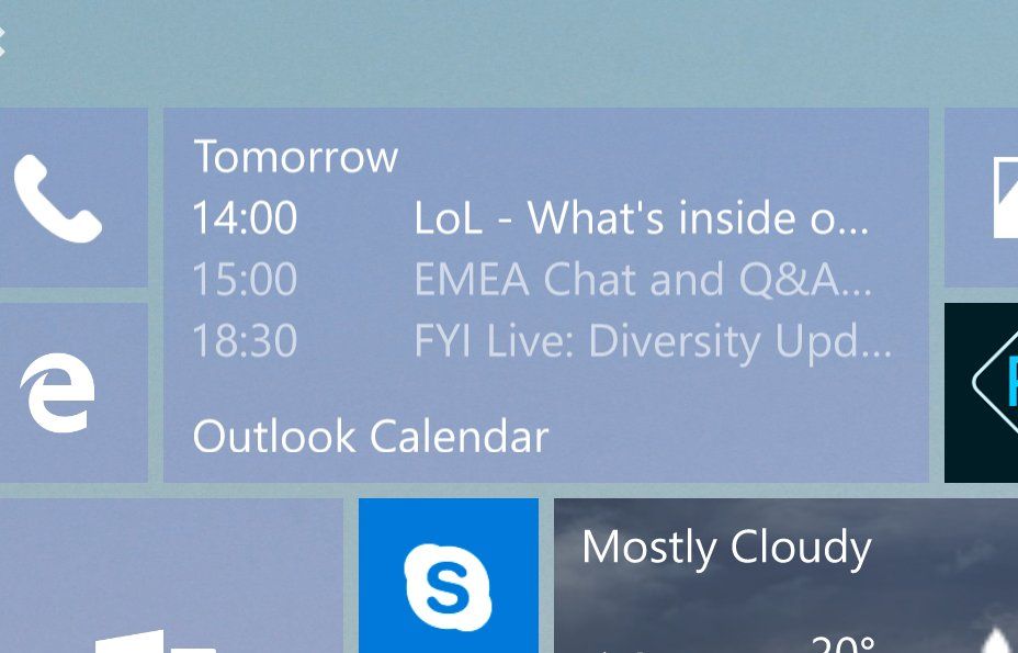 Outlook Mail and Calendar Windows 10 app gets new Calendar live tile