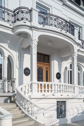 the majestic renovated historical exterior at Casa Popeea in Bulgaria