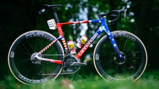 Sean Quinn's American flag themed national champion's Cannondale SuperSix is a star spangled banger