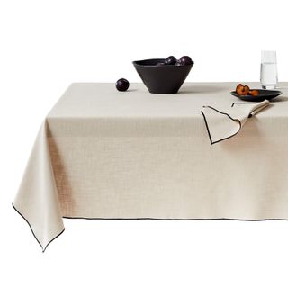 Merrow Stitch Warm Natural Organic Cotton Tablecloth