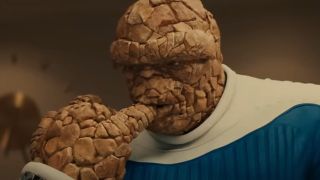 Benjamin Grimm getting a taste of the night's dinner in The Fantastic Four: First Steps