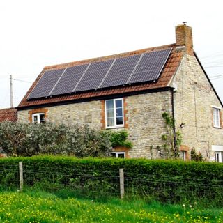 heating rural cottage with solar panel