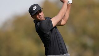 Tony Finau takes a shot at the Genesis Invitational