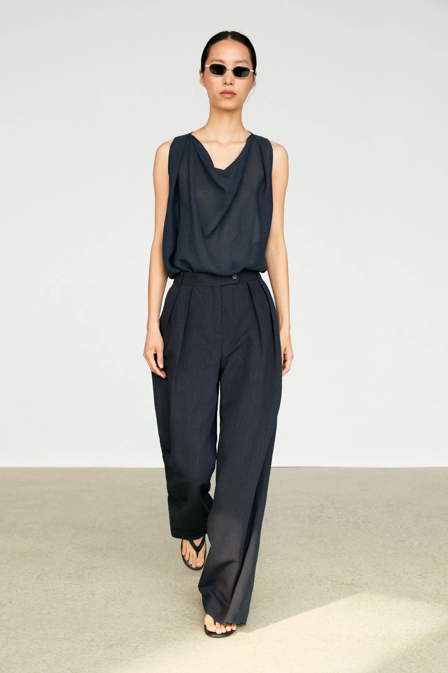 Massimo Dutti, Melange Linen Suit Pants