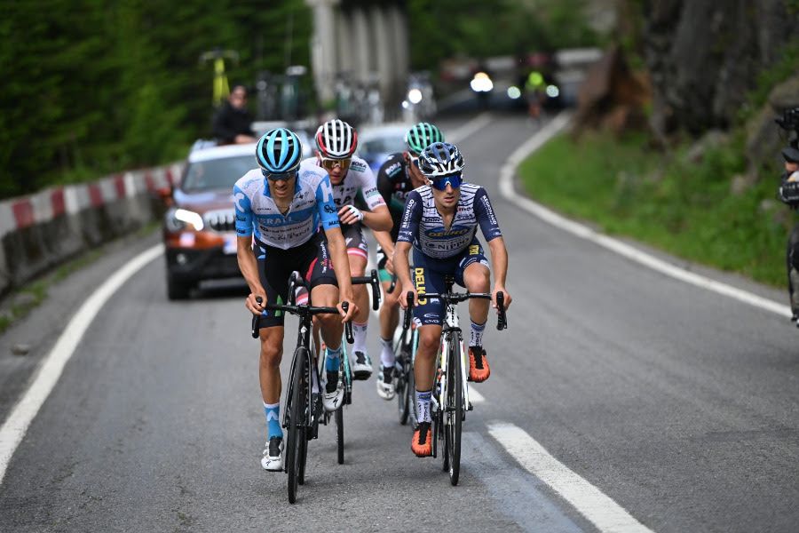 Matteo Badilatti (Israel Start-Up Nation) and R&eacute;my Rochas (NIPPO DELKO One Provence) in front of Konrad and M&uuml;hlberger on stage 1 of the Sibiu Tour