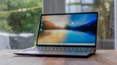 A photograph of the MSI Prestige 14 Evo on a table