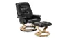 More4Homes Tuscany Leather Black Swivel Recliner Massage Chair