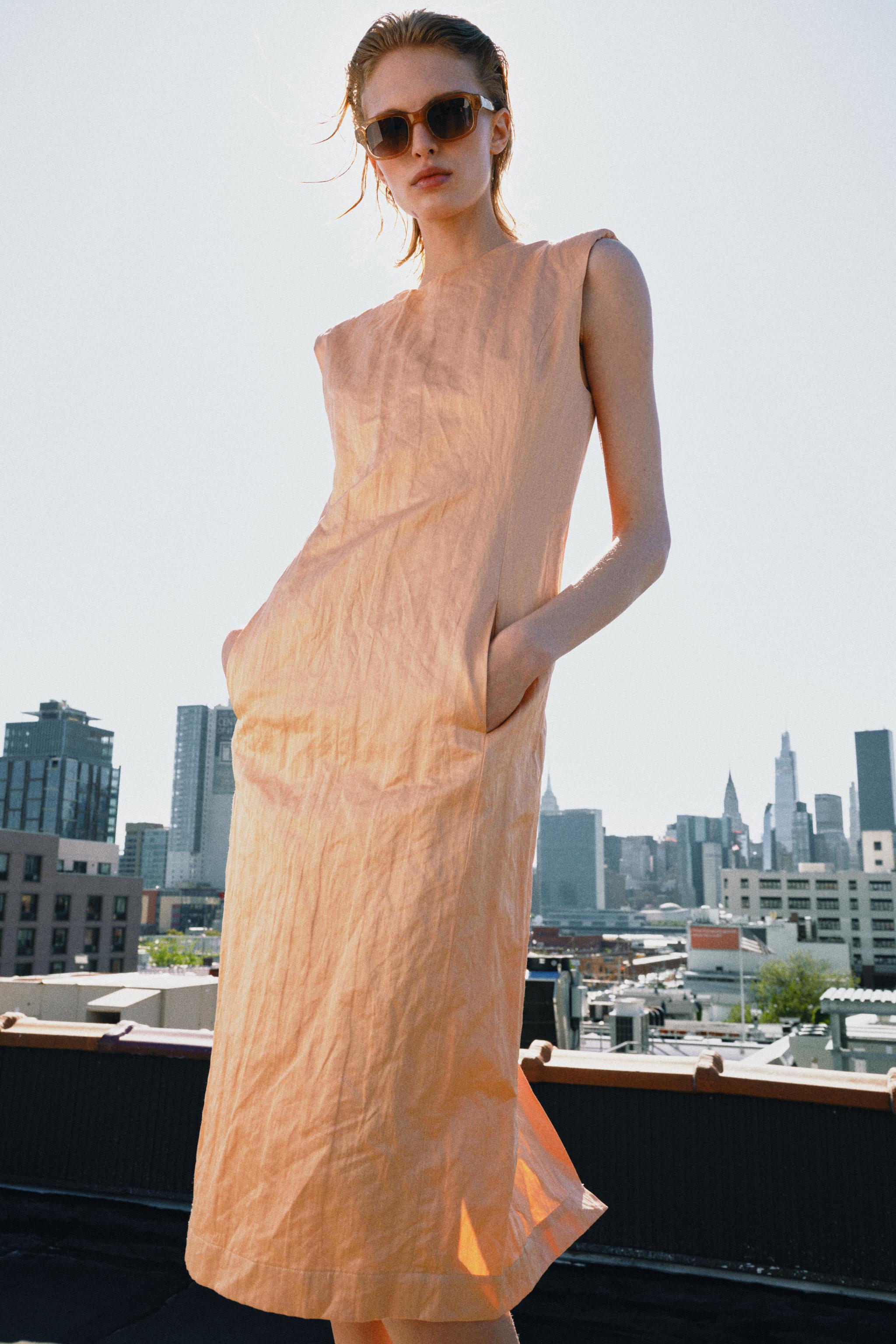 Zw Collection Creased-Effect Midi Dress