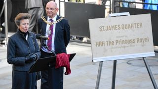 Princess Anne, Princess Royal unveils foundation stone for St James Quarter