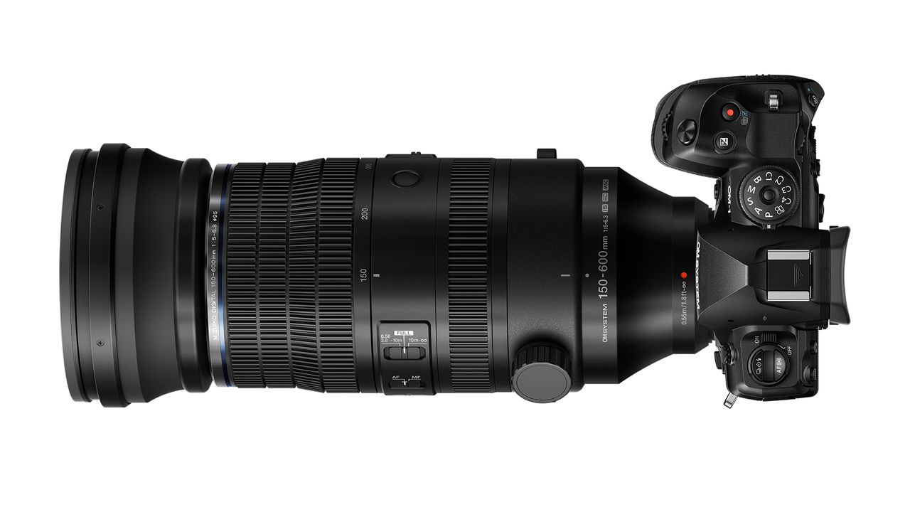 OM System M.Zuiko 150-600mm f/5.0-6.3 IS lens mounted to an OM System OM-1 Mark II camera