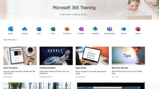 Microsoft 365's online training webpage